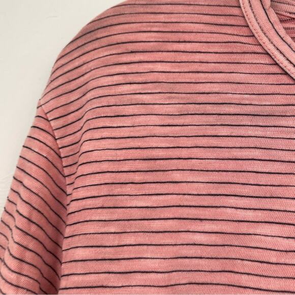 Marine Layer Pink Striped Short Sleeve Tee Shirt Womens L Casual Pocket Classic - Picture 4 of 9